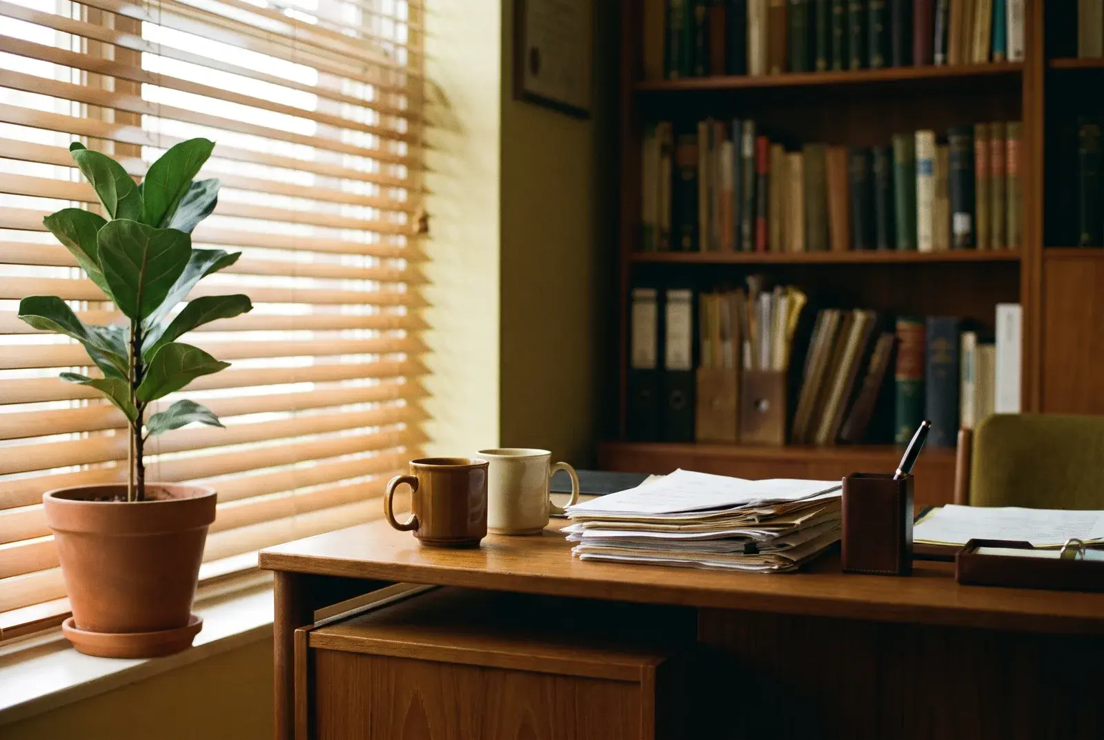 The East Dallas office interior, where Mark Nesselroad meets with clients.